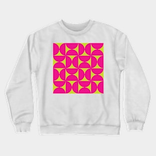 Funky Retro Geometric Pattern in Pink and Green Crewneck Sweatshirt